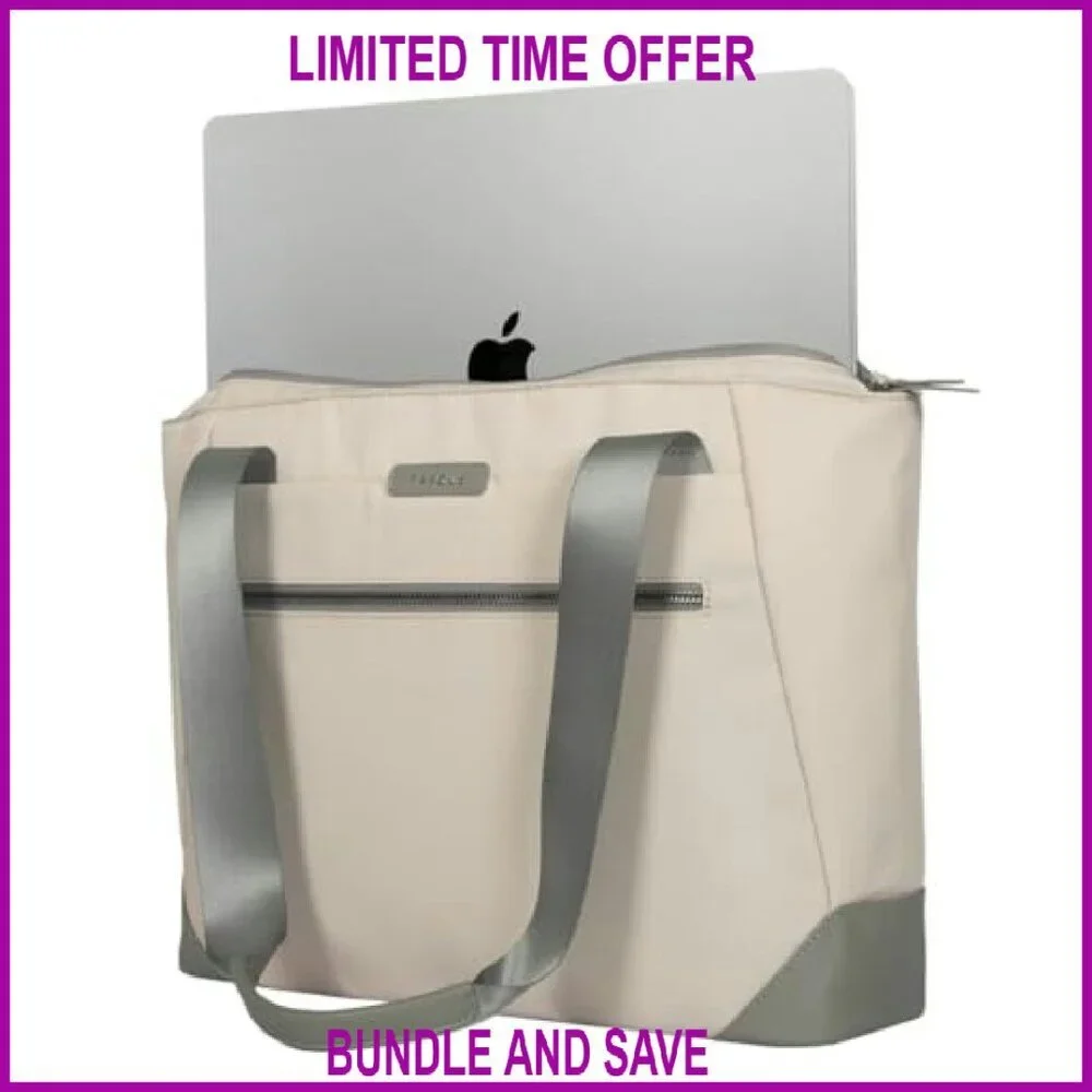 Stylish Work Tote Fits 15-16” Laptops Water-Resistant Recycled Material